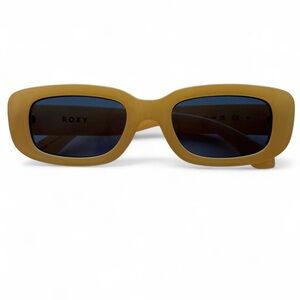 Roxy Matte Mustard Rectangular Sunglasses with Dark Lenses